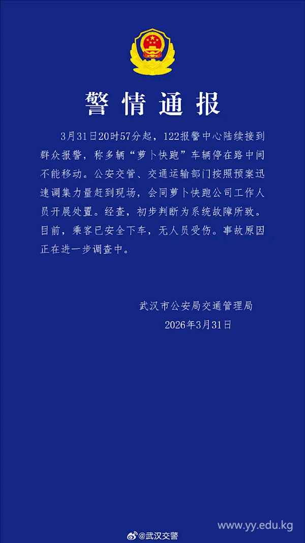 萝卜快跑武汉停摆事故是系统故障所致